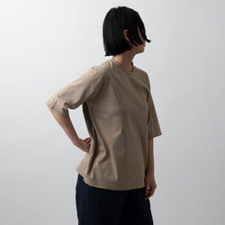 【在庫限り】HANDROOM WOMEN'S クルーネック5分袖Tシャツ beige｜ladies 3枚目の画像