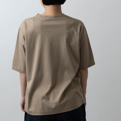 【在庫限り】HANDROOM WOMEN'S クルーネック5分袖Tシャツ beige｜ladies 4枚目の画像
