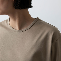 【在庫限り】HANDROOM WOMEN'S クルーネック5分袖Tシャツ beige｜ladies 5枚目の画像