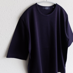 【在庫限り】HANDROOM WOMEN'S クルーネック5分袖Tシャツ navy｜ladies 4枚目の画像