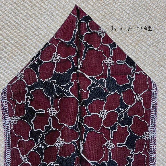 洗える刺繍半衿 赤と黒【ラスト】 8枚目の画像