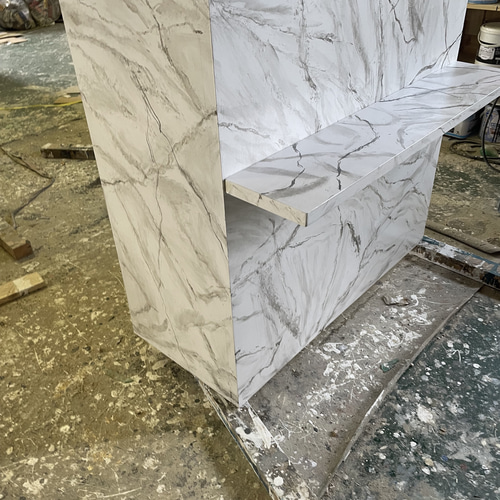 大理石のようなカウンター レジカウンター 机・デスク エバーグリーン