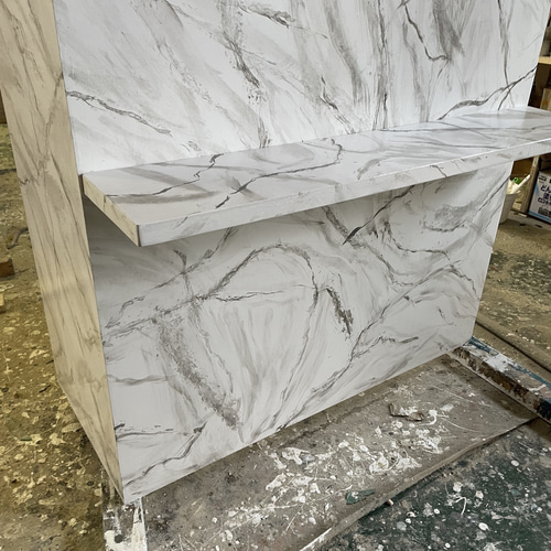 大理石のようなカウンター レジカウンター 机・デスク エバーグリーン