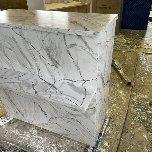 大理石のようなカウンター レジカウンター 机・デスク エバーグリーン