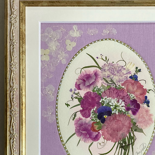 押し花 押し花額 押し花アート カーネーション 母の日フラワー