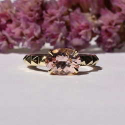 Pyramid Stud Morganite Ring / K10, K18, PT900 9枚目の画像