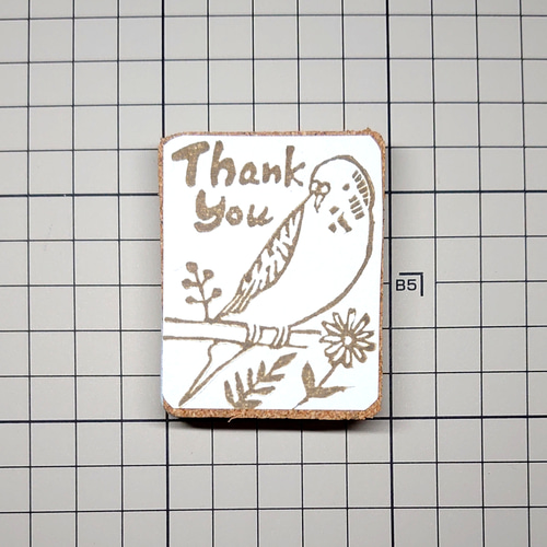 消しゴムはんこNo.170  thank you 手書き文字 花 1_5b6b8188b51d3e2ad345ebe0db36