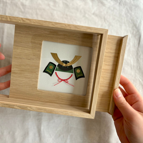 紙刺繍のアート 「兜飾り」 箱型フレームセット その他インテリア雑貨