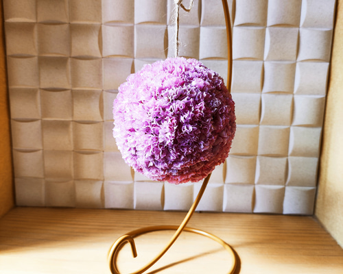 HBスターチスのフラワーボール ボールリース apricot HBスターチスの