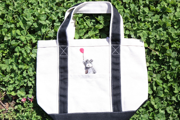 シュナウザー　/トートバッグ　S　受注生産品　毛色変更可 3枚目の画像