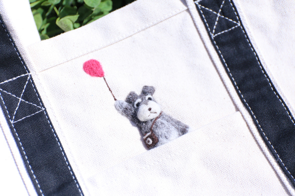 シュナウザー　/トートバッグ　S　受注生産品　毛色変更可 4枚目の画像