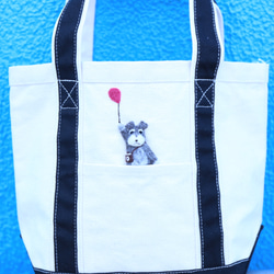 シュナウザー　/トートバッグ　S　受注生産品　毛色変更可 2枚目の画像