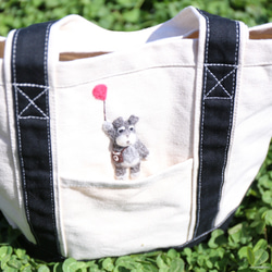 シュナウザー　/トートバッグ　S　受注生産品　毛色変更可 5枚目の画像