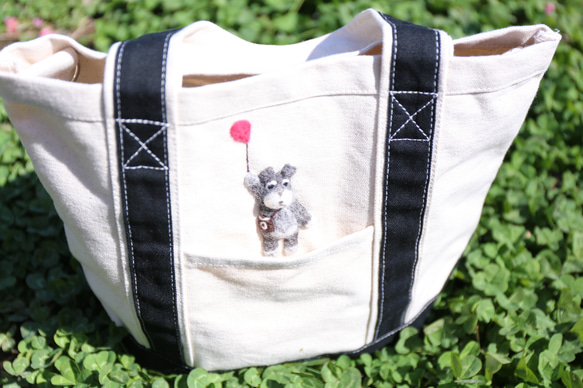 シュナウザー　/トートバッグ　S　受注生産品　毛色変更可 5枚目の画像