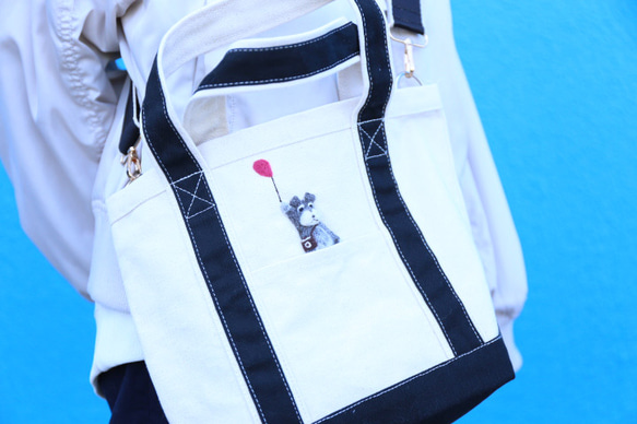 シュナウザー　/トートバッグ　S　受注生産品　毛色変更可 10枚目の画像