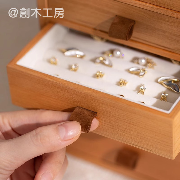 ☆人気再販☆木製引き出し付きアクセサリーケース ジュエリーボックス 女性 飾り物 宝物箱 小物入れ 収納 コレクション 15枚目の画像