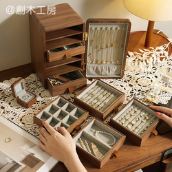 ☆人気再販☆木製引き出し付きアクセサリーケース ジュエリーボックス 女性 飾り物 宝物箱 小物入れ 収納 コレクション 5枚目の画像