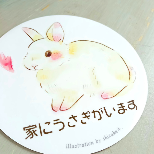 うさぎの家さま⋆*　ご確認用 カーステッカー 家にうさぎがいます 車用マグネットシート