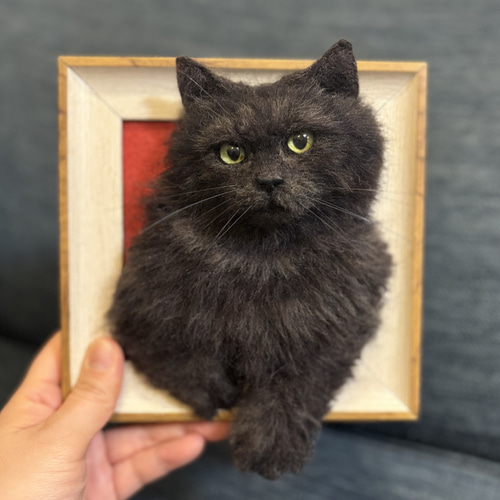 koneri 羊毛フェルト フレーム猫 のオーダー 羊毛フェルト koneri 羊毛