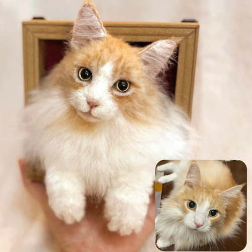 koneri 羊毛フェルト フレーム猫 のオーダー 羊毛フェルト koneri 羊毛フェルト フレーム猫 のオーダー 羊毛フェルト