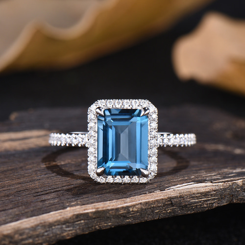 12月誕生石 ナチュラル ロンドンブルートパーズ 婚約指輪 セット