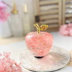 りんごの形のハーバリウム 〜ピンク〜 3枚目の画像