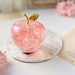 りんごの形のハーバリウム 〜ピンク〜 1枚目の画像