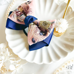 インド刺繍リボン使用♡ネイビーのヘアゴム ヘアゴム miku 通販