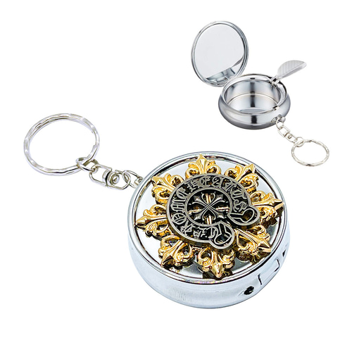 ステンレス 携帯 灰皿 お洒落 キーホルダー式 持ち運び 便利 お手入れ