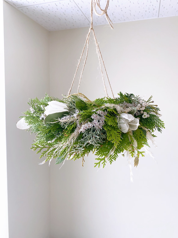 フレッシュgreen 森林の香り漂う フライングリース 母の日ギフトリース