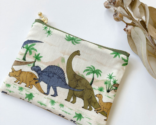 カードケース ちびポーチ 小物入れ 恐竜 トライセラトプス
