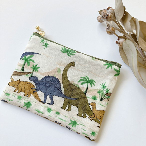 カードケース ちびポーチ 小物入れ 恐竜 トライセラトプス