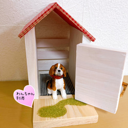 わんちゃんのお家　犬　ミニチュア　ケージ　犬小屋　　置物　ドッグハウス　木工 7枚目の画像