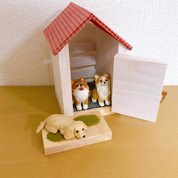 わんちゃんのお家　犬　ミニチュア　ケージ　犬小屋　　置物　ドッグハウス　木工 5枚目の画像