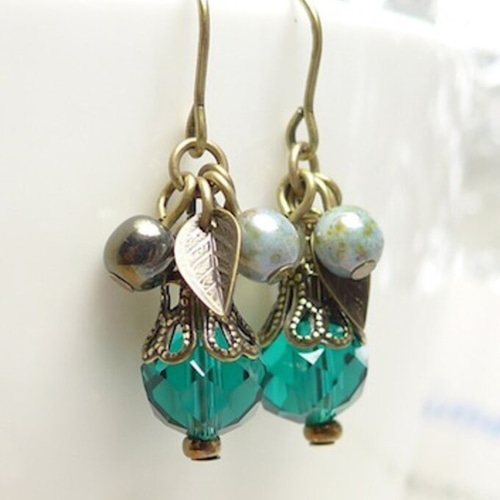 BIZOUX×Studio28】エメラルド×ダイヤモンド K10/K18ピアス(片耳