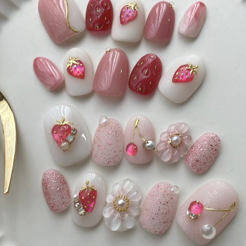 jewelry 苺＆さくらんぼネイル ネイルチップ（つけ爪） ufu-nail