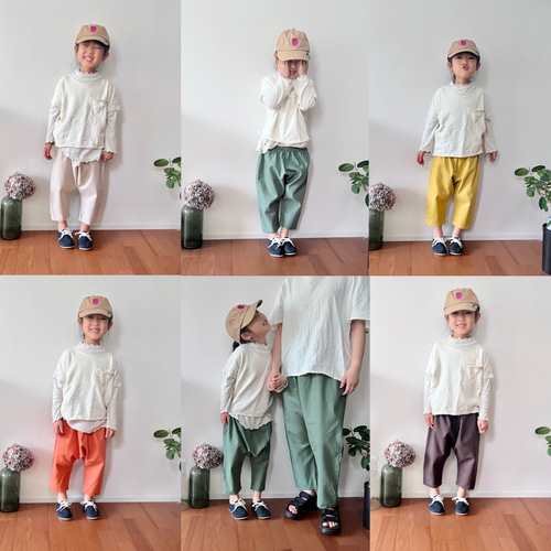 大人サイズ『ニュアンスカラー』サルエルパンツ 親子コーデ キュロット  