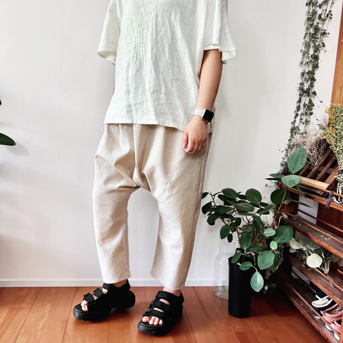 大人サイズ『ニュアンスカラー』サルエルパンツ 親子コーデ キュロット