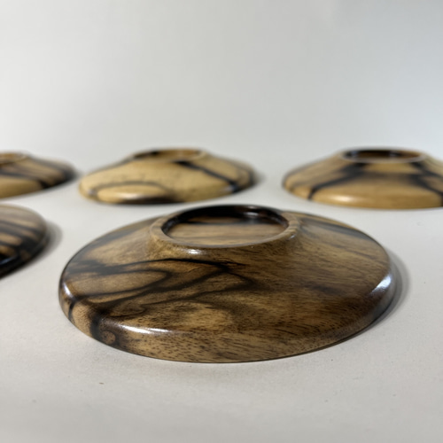 黒柿茶托 2.5寸（5枚組） | 吉村唐木店 WEBSHOP