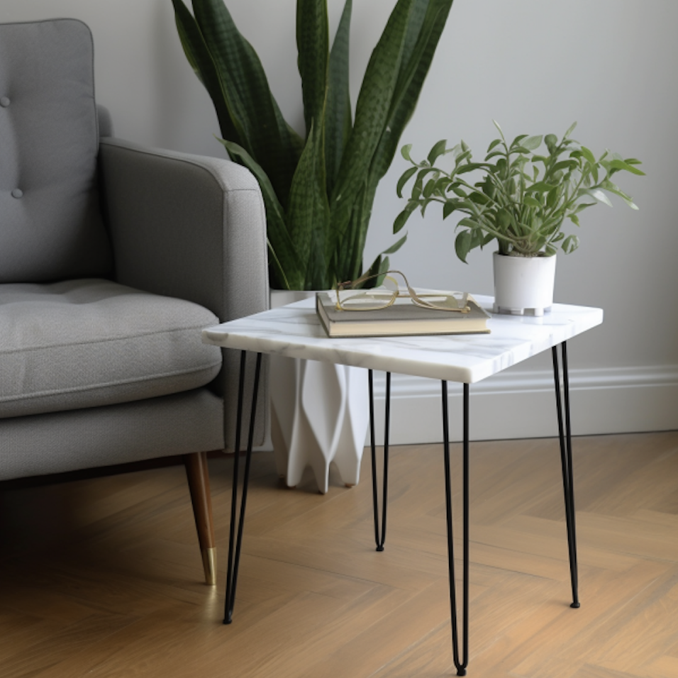 大理石とアイアンのソファサイドテーブル 送料無料 大理石 シンプル