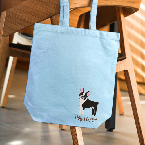 ボストンテリア シンプル柄 毛色1色 】 キャンバス トートバッグ 犬