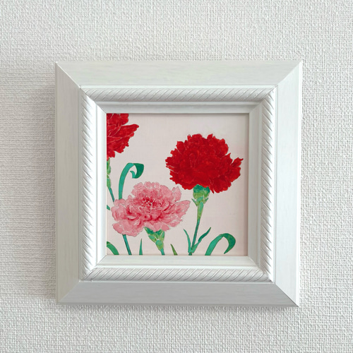 Creema限定 日本画/原画《カーネーション》 絵画 Blancheur art