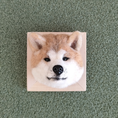 羊毛フェルト 秋田犬さんフレーム 羊毛フェルト 羊毛わんこ 福や