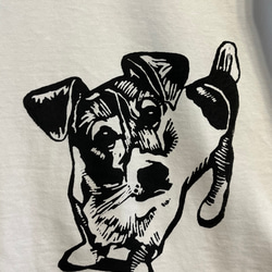 ジャックラッセルテリア柄　犬　レディース　ビッグTシャツ 綿100％【S～4L】 2枚目の画像
