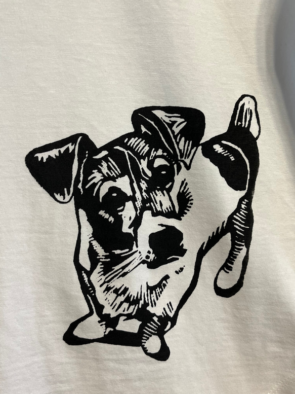 ジャックラッセルテリア柄　犬　レディース　ビッグTシャツ 綿100％【S～4L】 2枚目の画像