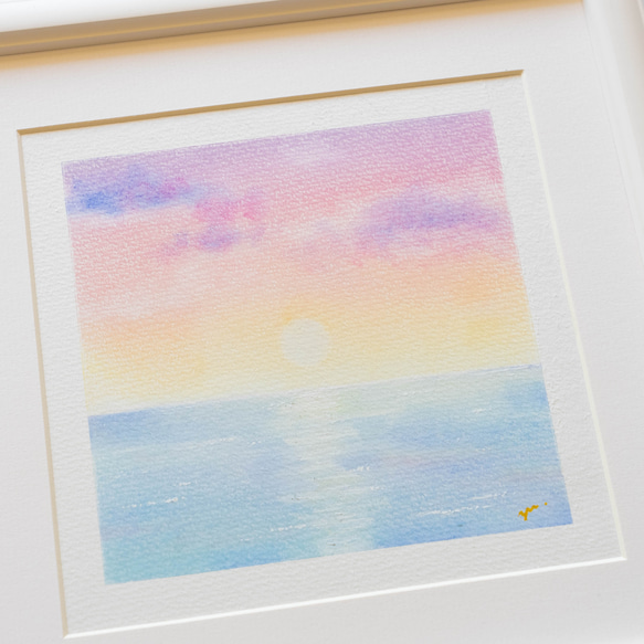 パステルアート「夕陽と海」 - メルカリ