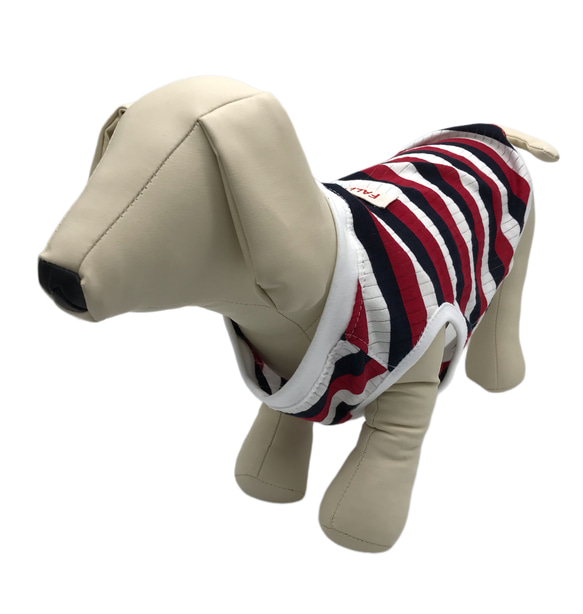 サマーニット 犬服 夏 服 クール タンクトップ 赤 イタグレ フレブル コーギー ダックス ペット服 中型犬 小型 犬 3枚目の画像