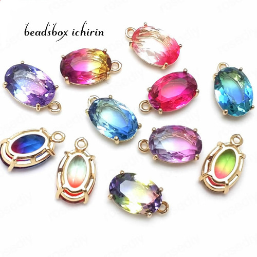 c*c様 て*様 金色フレーム 紫色オーバルチャーム