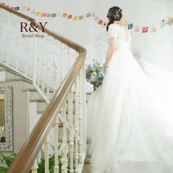 ブライダル　ボレロ　ウェディング　結婚式　ウェディングドレス　半袖　ボレロ 2枚目の画像