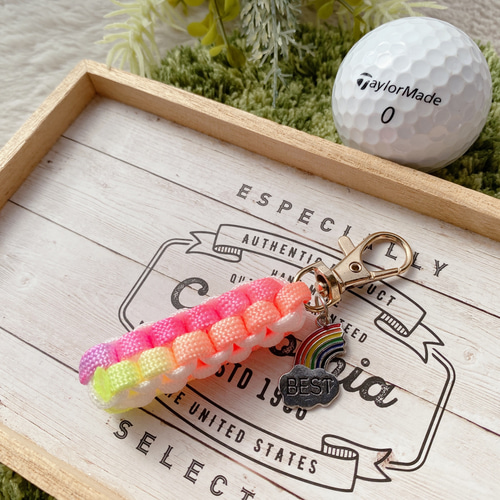 パラコード✶ゴルフティーホルダー✶ミニキーホルダー✶パステル